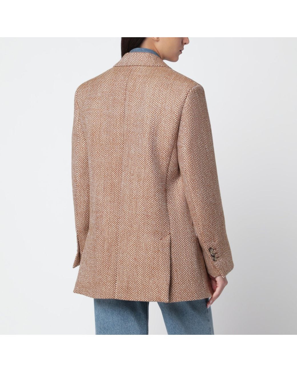 AMI Brown Double-Breasted Blazer