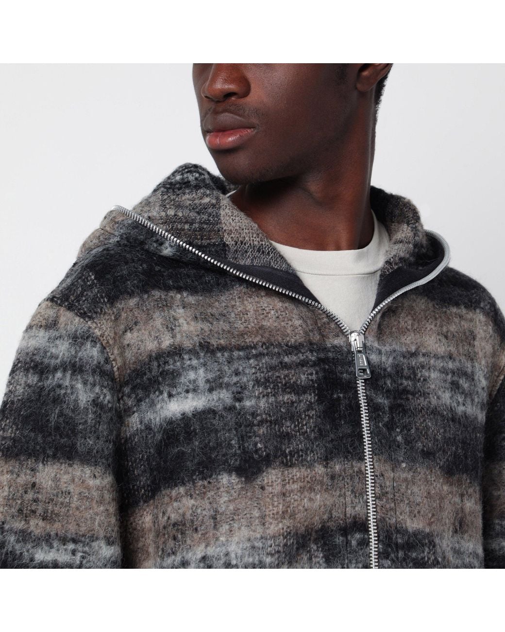 Our Legacy Black Wool Blend Checked Hoodie for men