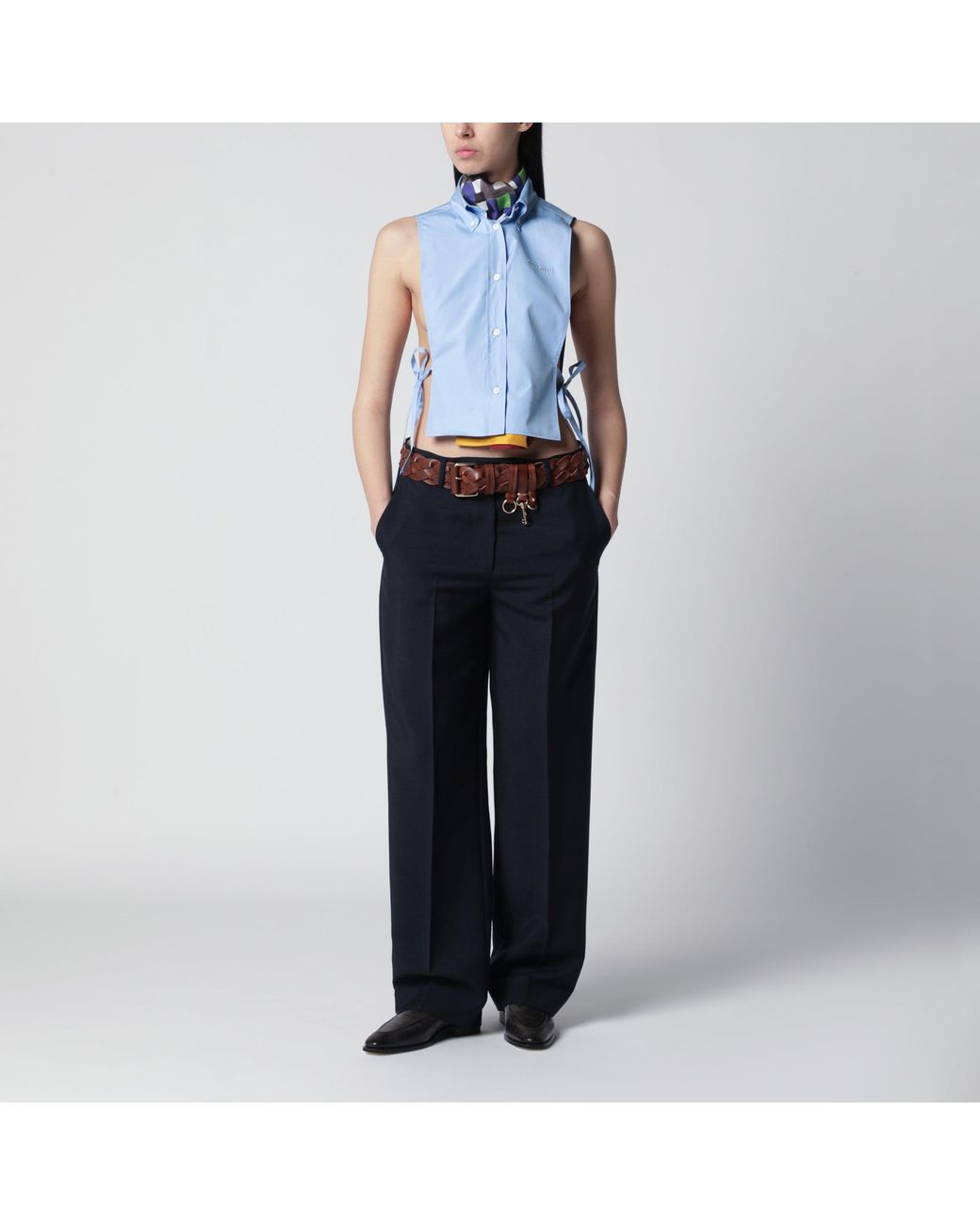 Miu Miu Black Wool-Blend Trousers