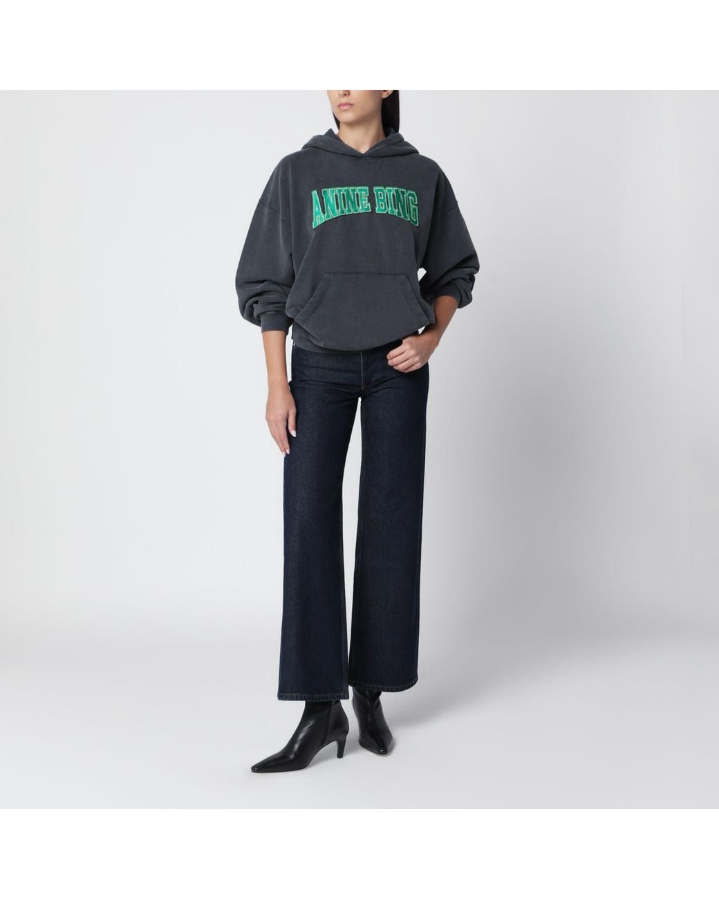 Anine Bing Blue Harvey Hooded Sweatshirt