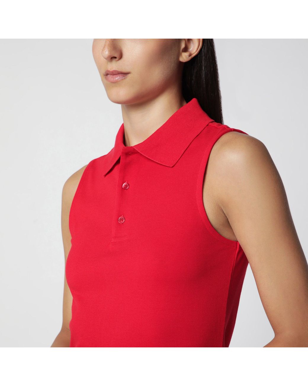 Flore Flore Red Lauren Sleeveless Organic Cotton Polo Dress