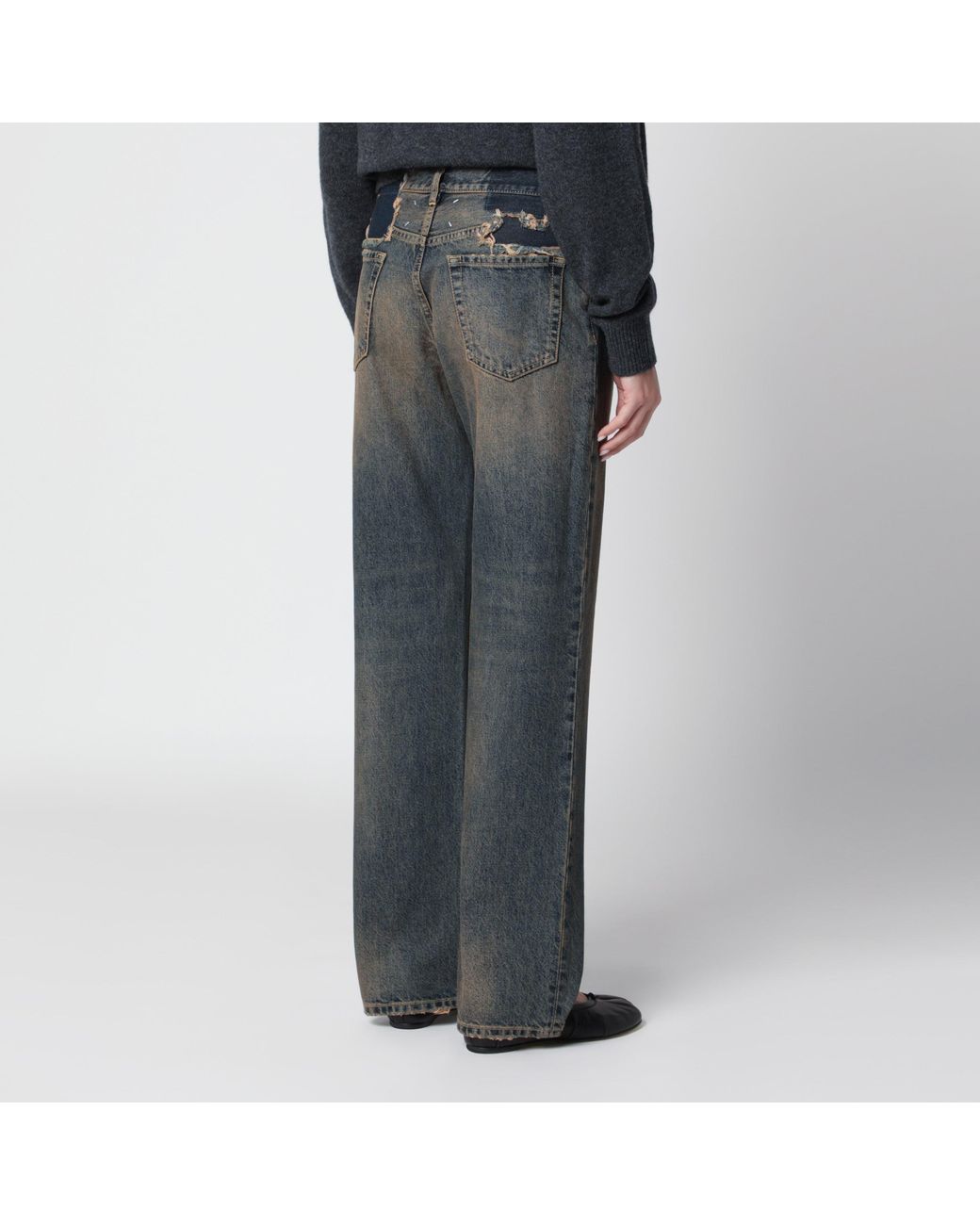 Maison Margiela Gray Distressed Straight-Leg Jeans