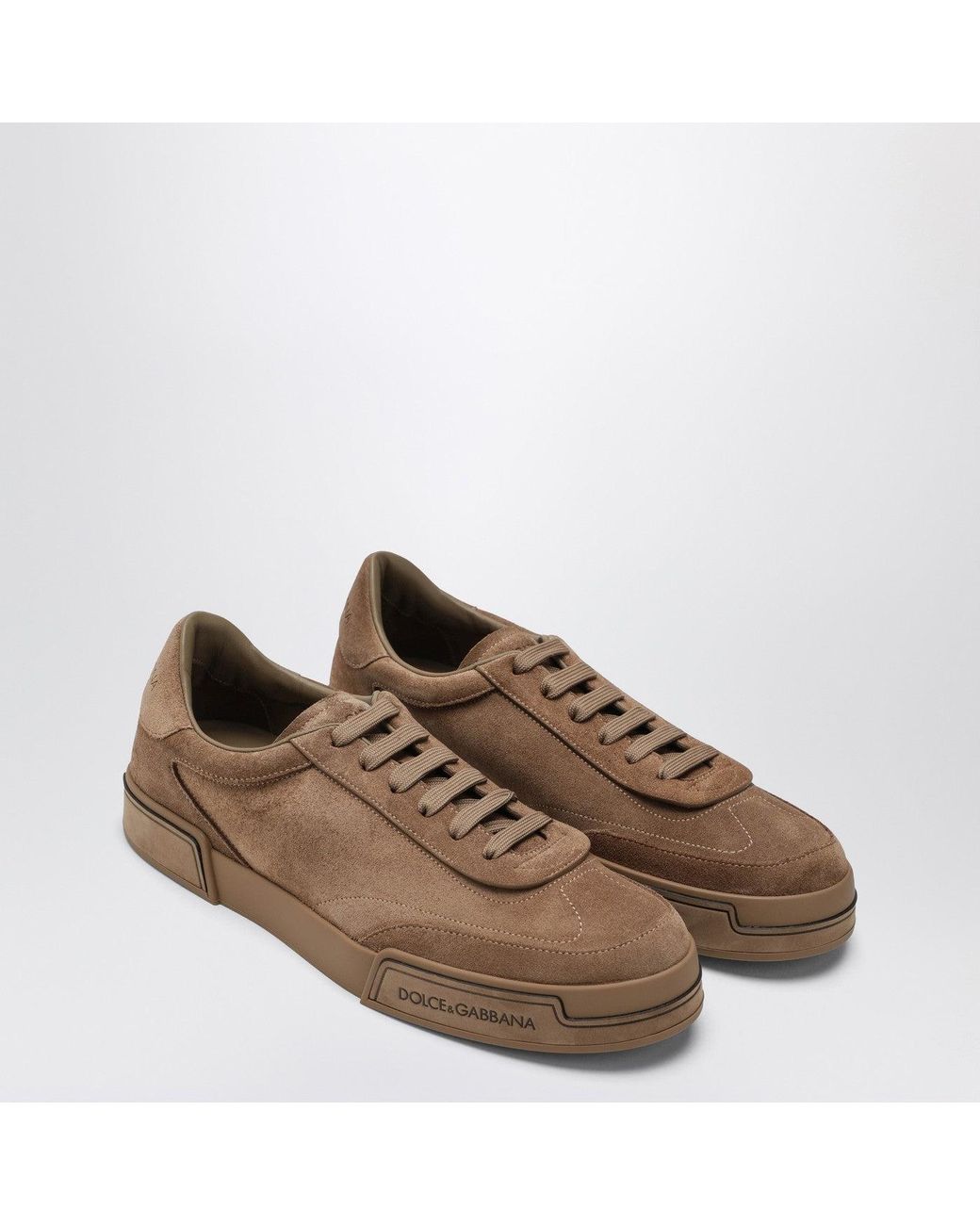 Dolce & Gabbana Brown Portofino Suede Sneakers for men