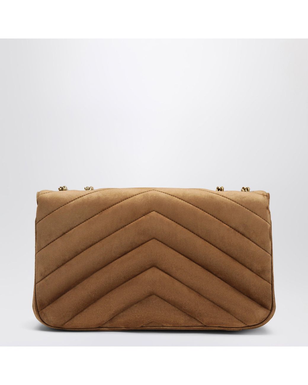 Saint Laurent Brown Loulou Medium Caramel Suede Bag