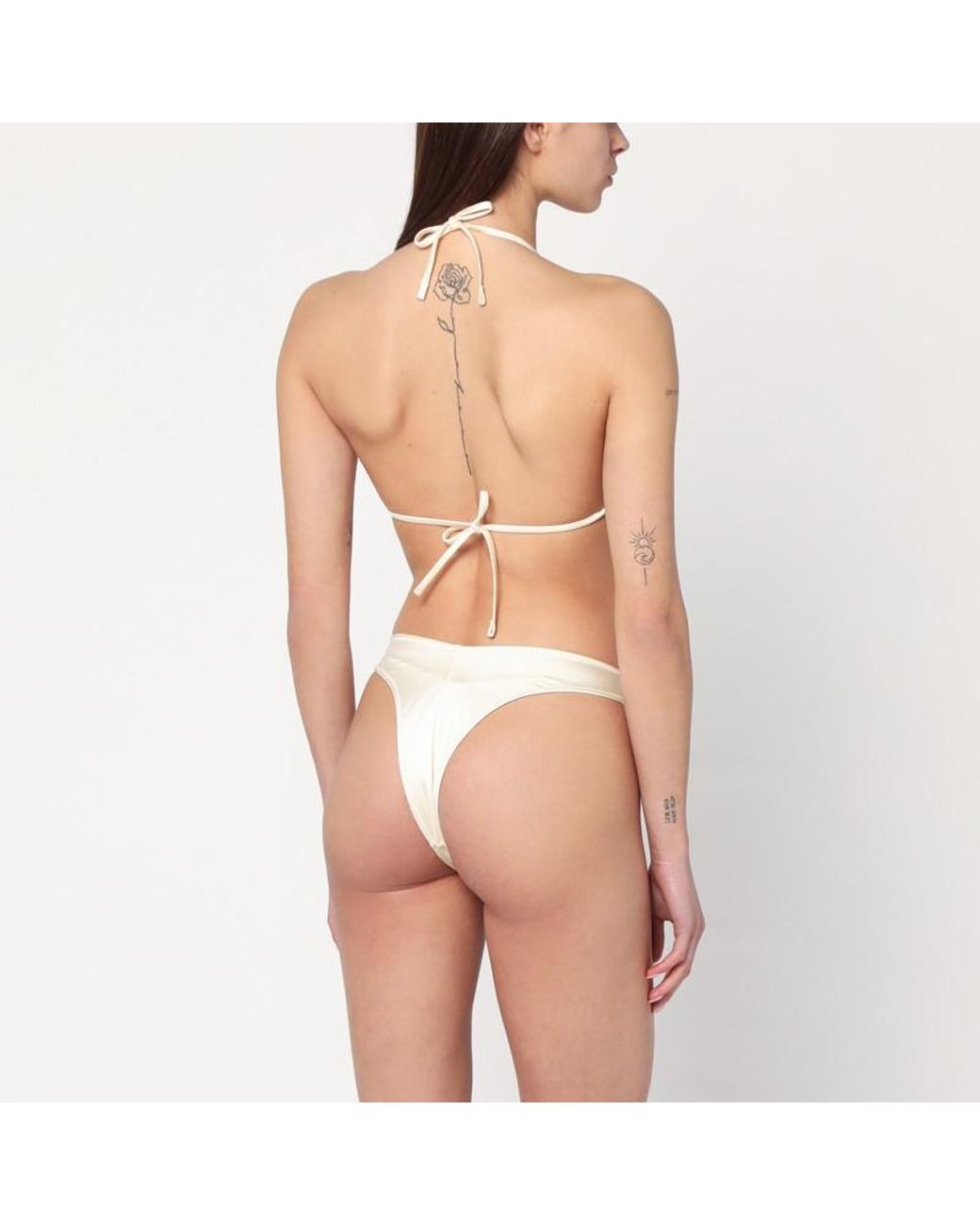 水着・ビーチグッズその他 Venuja Butter-coloured triangle two-piece bikini VENUJA Butter-coloured Triangle Two-piece Bikini in Natural