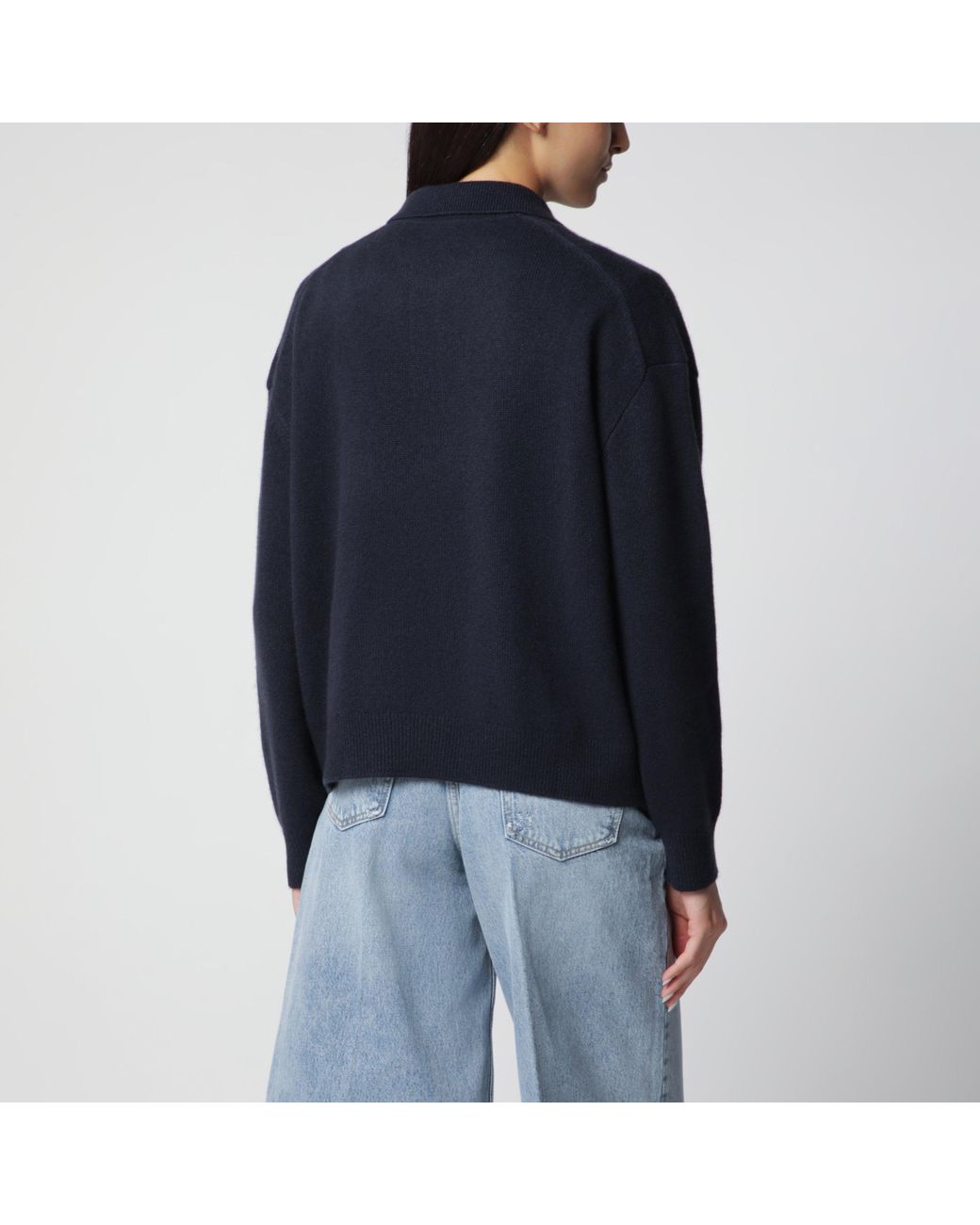 Anine Bing Black Cashmere Polo Sweater