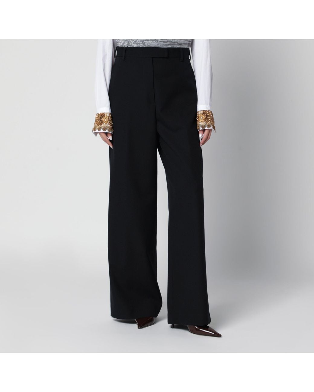 Dries Van Noten Black Penn Wool Trousers