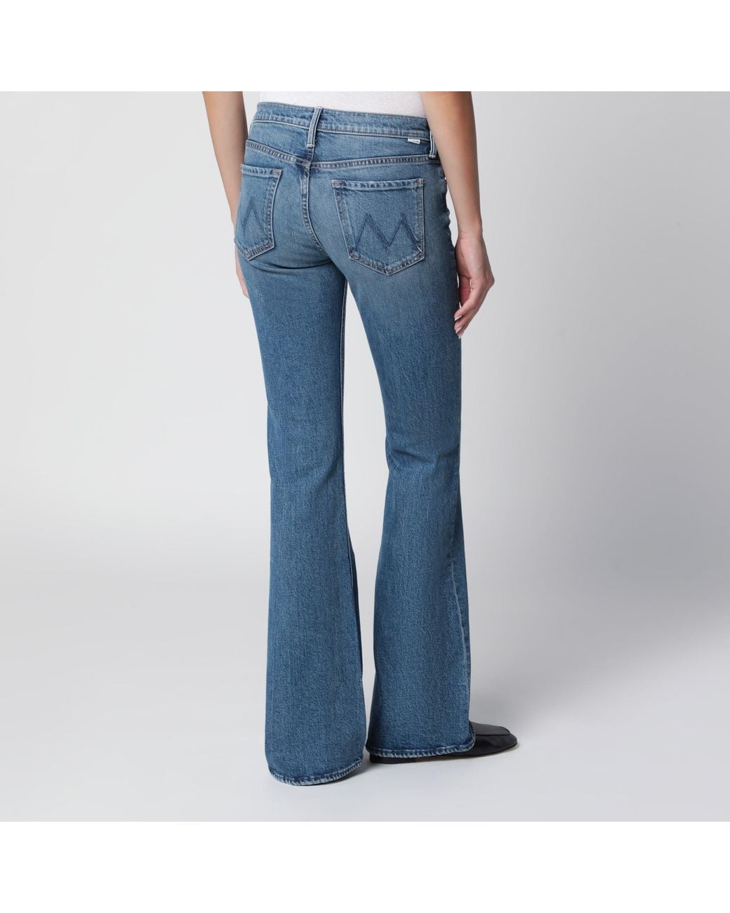 Mother Blue Jinx Heel Bootcut Jeans
