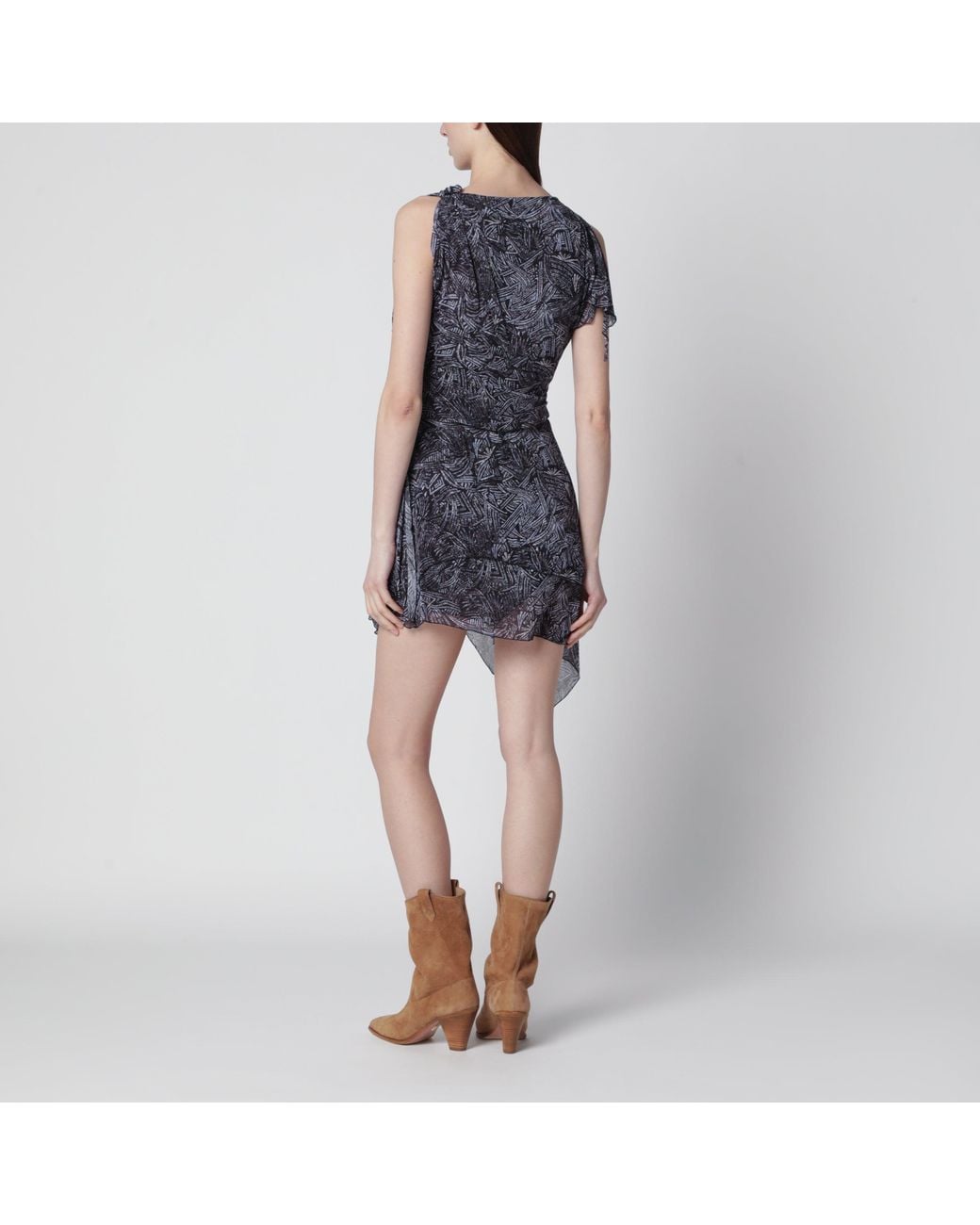 Isabel Marant Blue Asymmetrical Mini Dress Faded Night