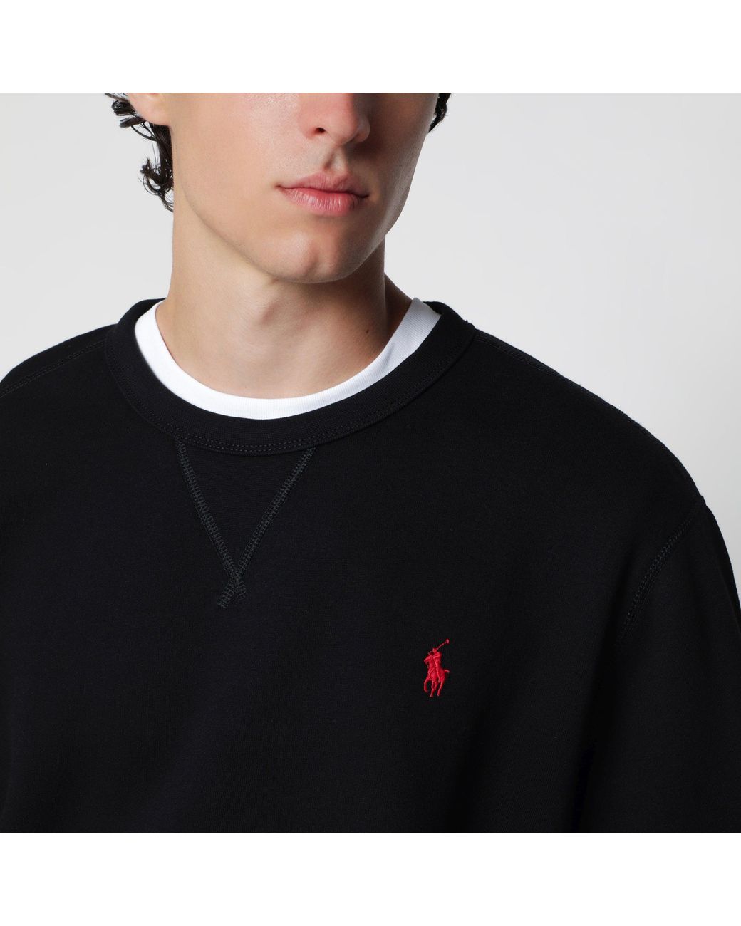 Polo Ralph Lauren Black Cotton-Blend Crewneck Sweatshirt for men