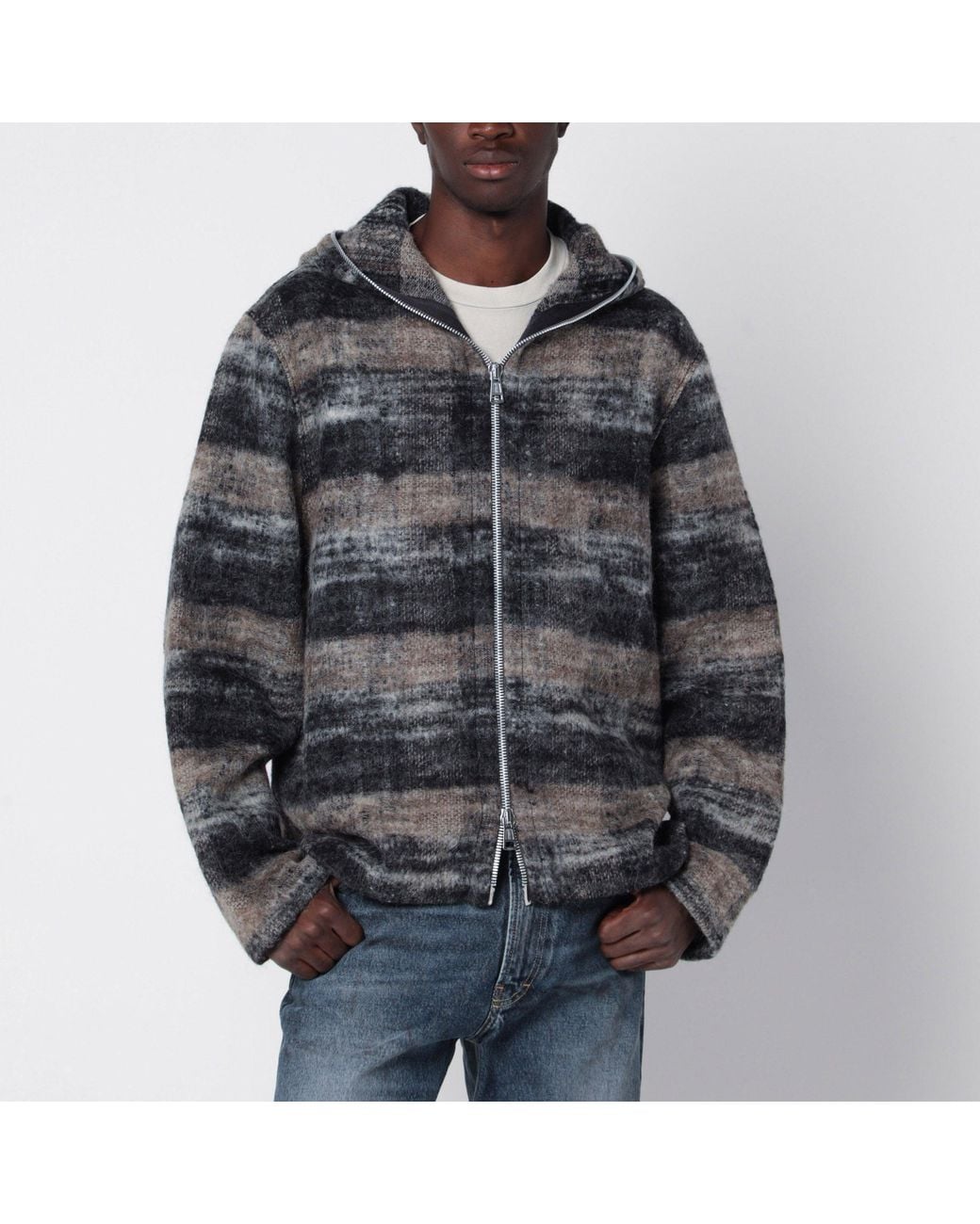 Our Legacy Black Wool Blend Checked Hoodie for men