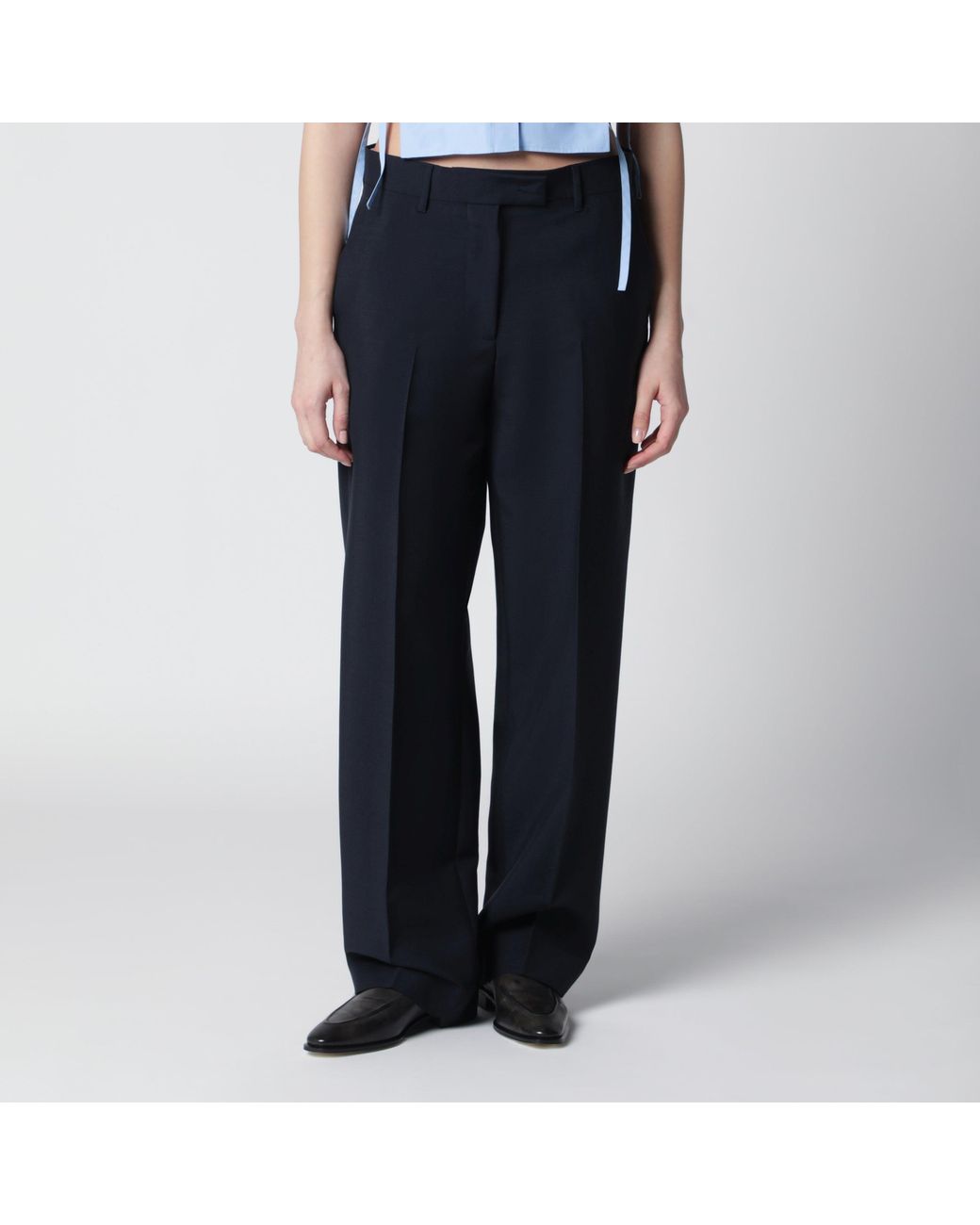 Miu Miu Black Wool-Blend Trousers