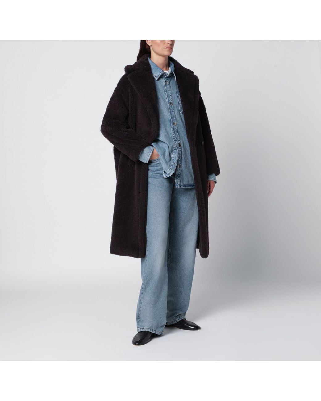 Max Mara Black Teddy Bear Icon Coat