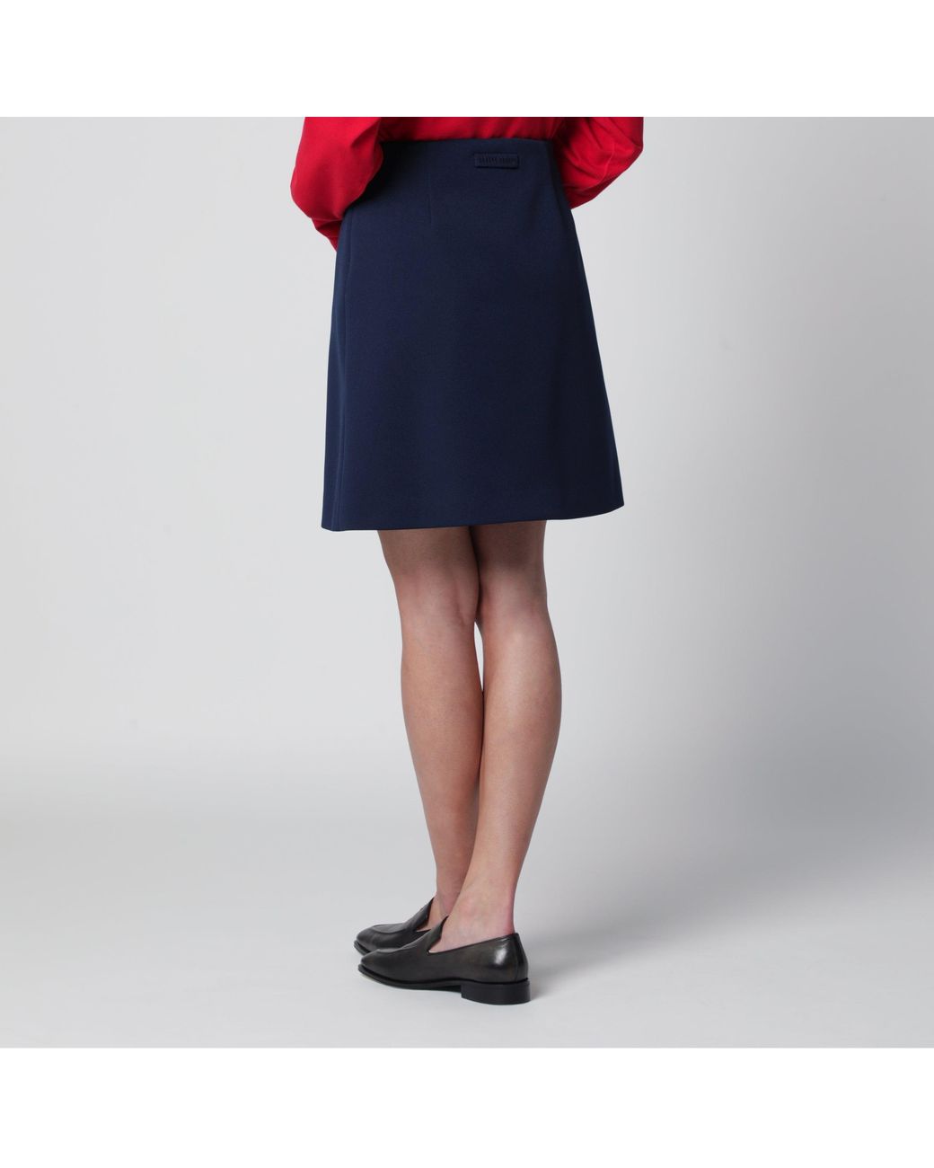 Miu Miu Blue Baltic Tech Jersey Skirt