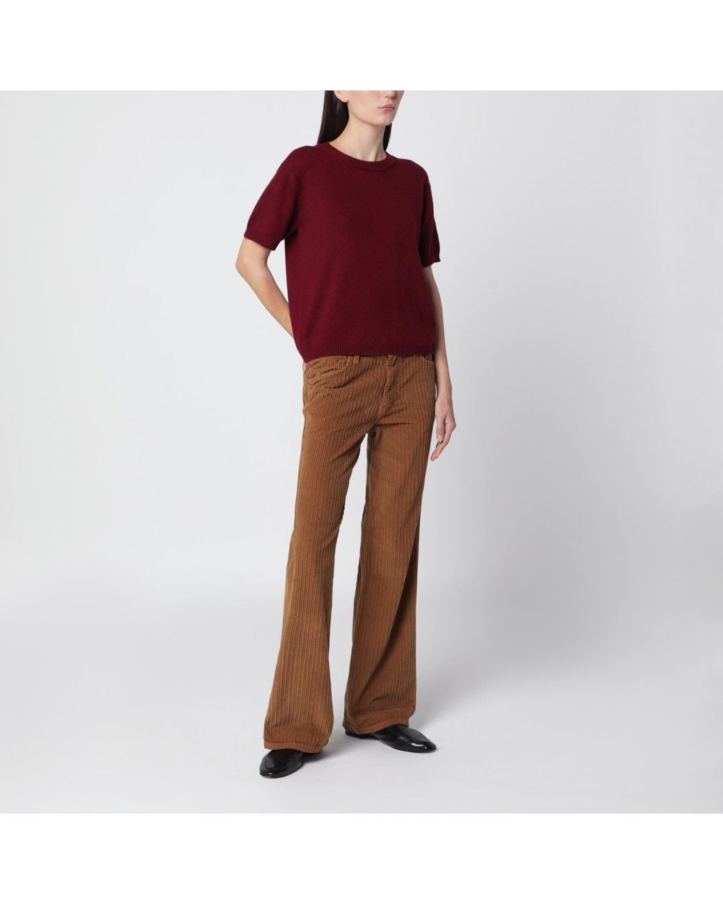 Alexandra Golovanoff Red Mini Andre Wine 21 Cashmere T-Shirt