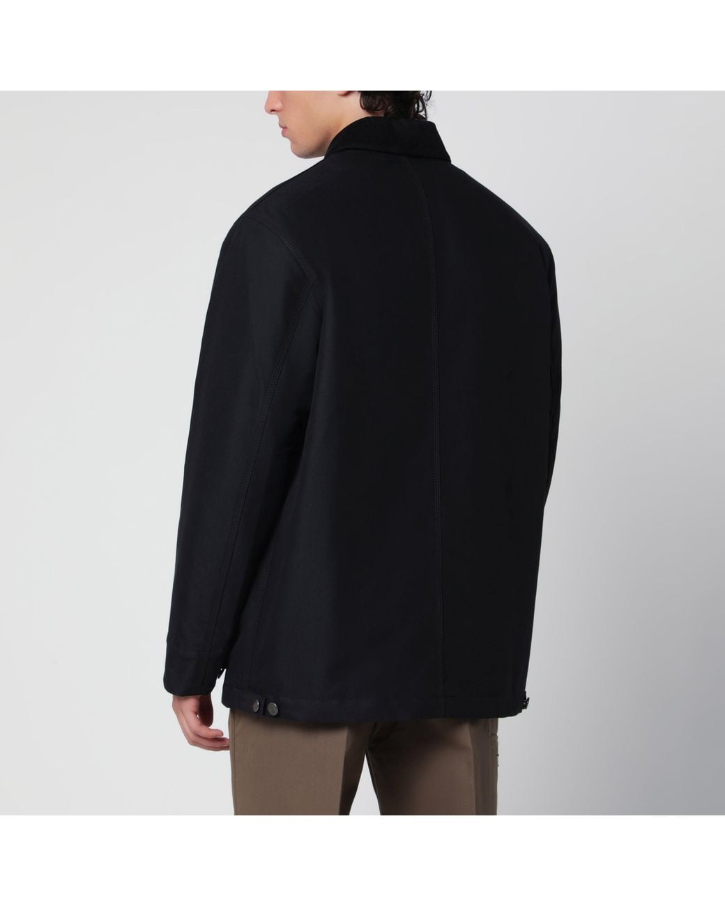 Prada Black Jacket With Corduroy Collar for men