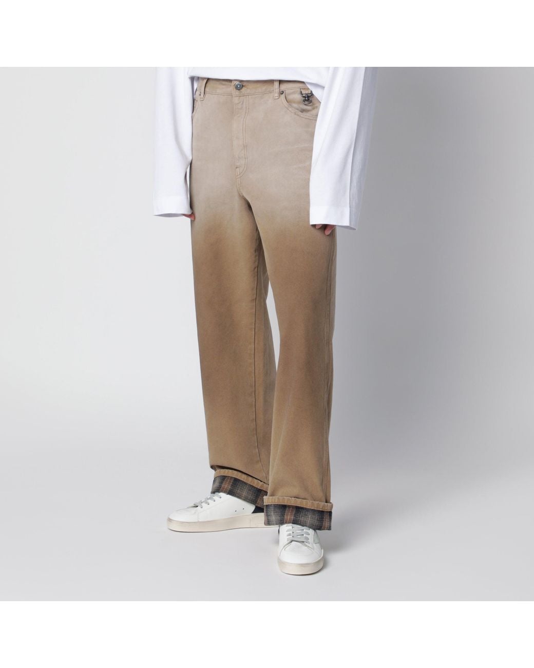 Golden Goose Deluxe Brand Natural Dégradé-Effect Cotton Painter Trousers for men