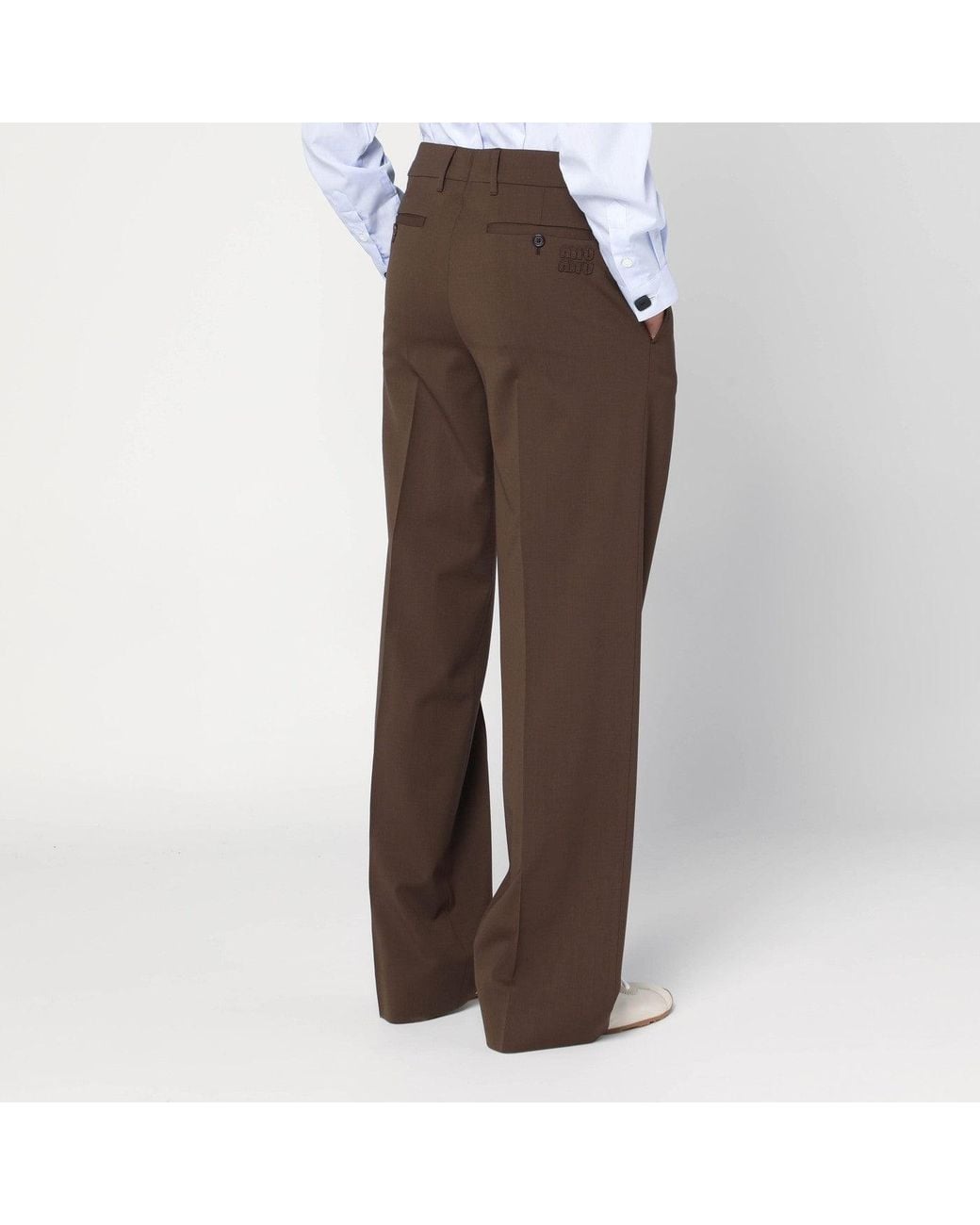 Miu Miu Brown Wool Trousers