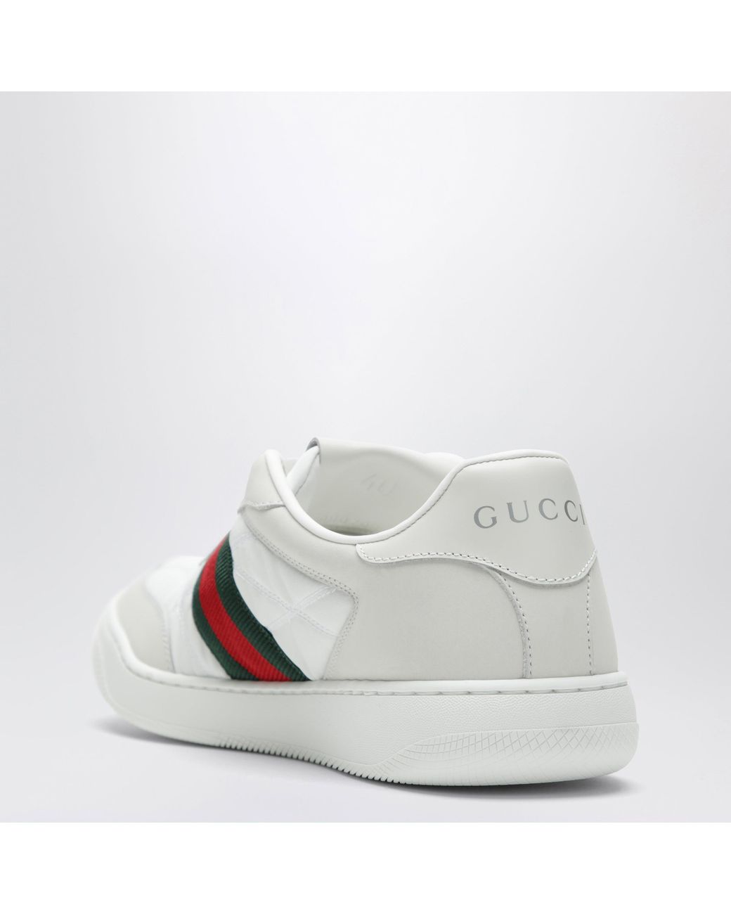 Gucci White Screener And Nylon Sneakers