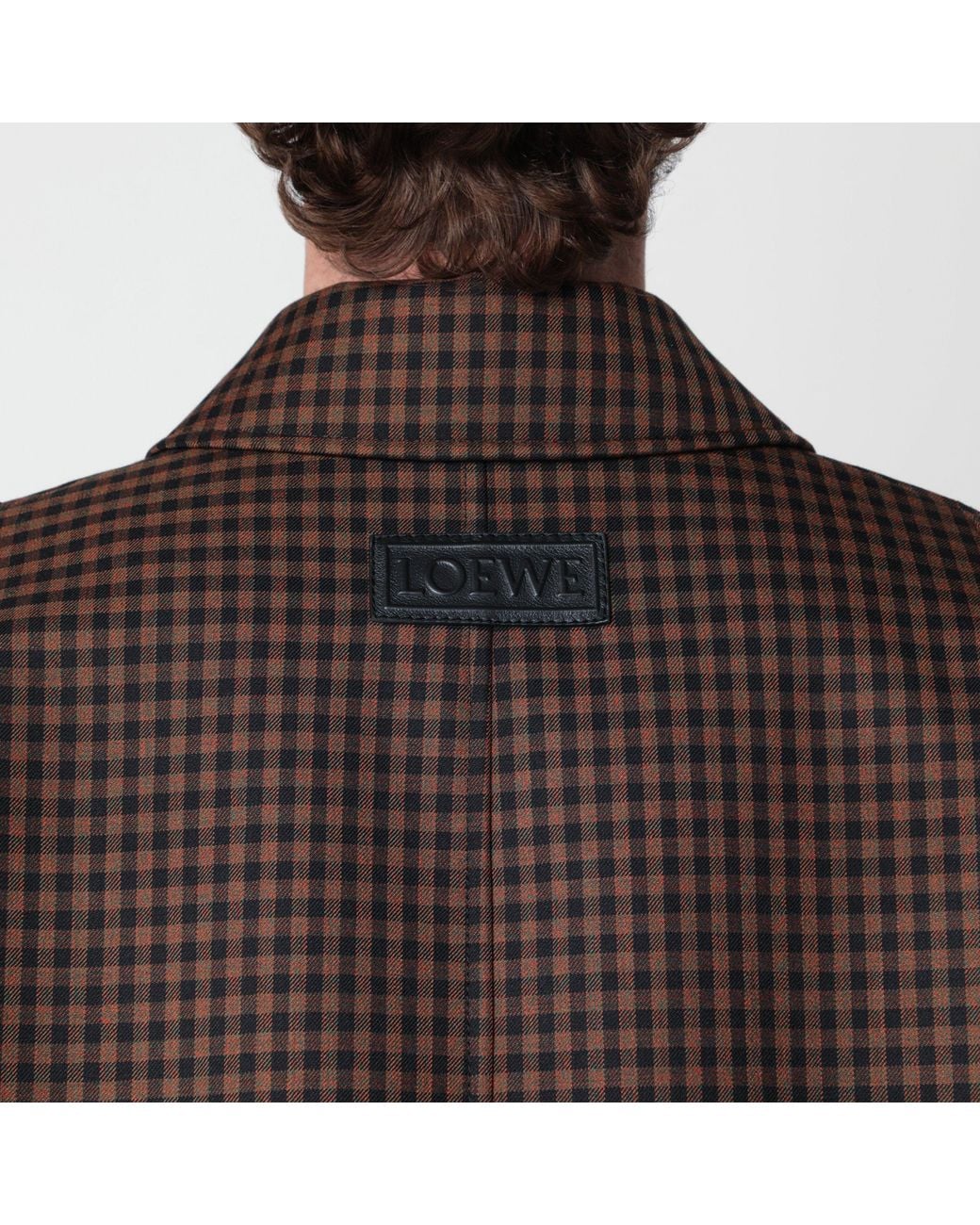 Loewe Brown And Checked Wool Jacket for men