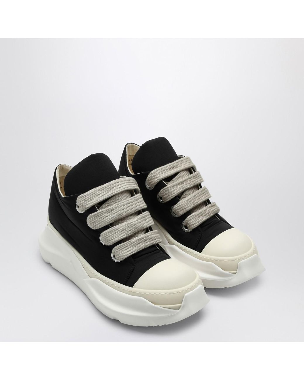 Rick Owens Abstract Low Jumbo Lace-Up Sneakers in Black for