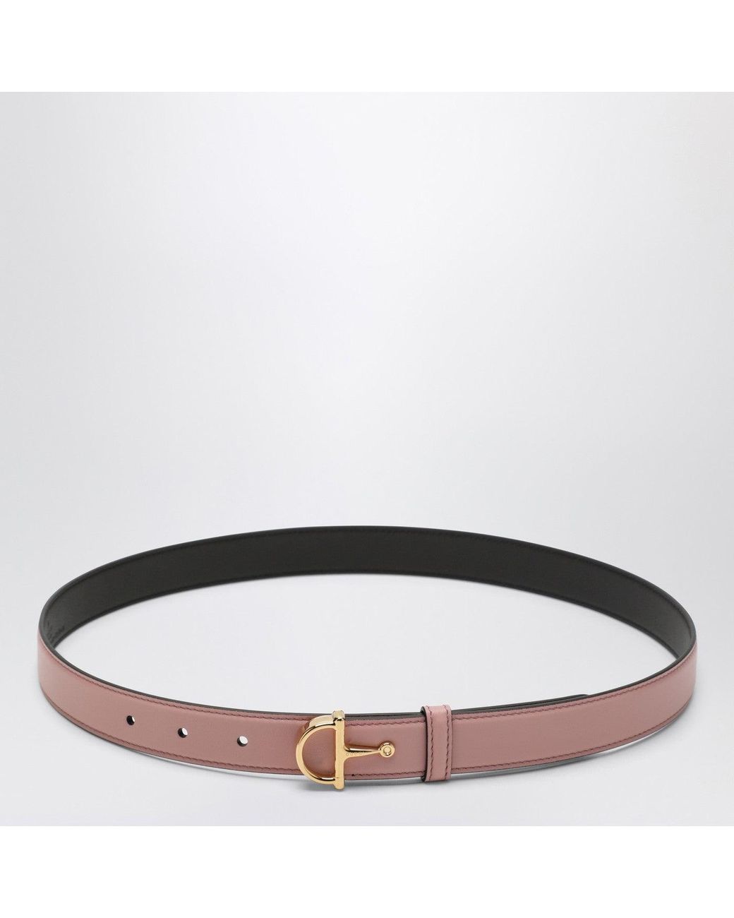 Gucci Black Thin Belt With Half Horsebit Buckle