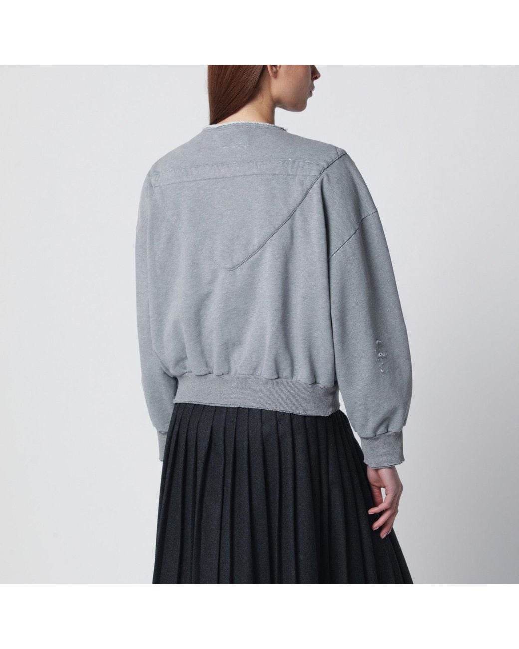 MM6 by Maison Margiela Gray Felpa Con Zip E Coulisse