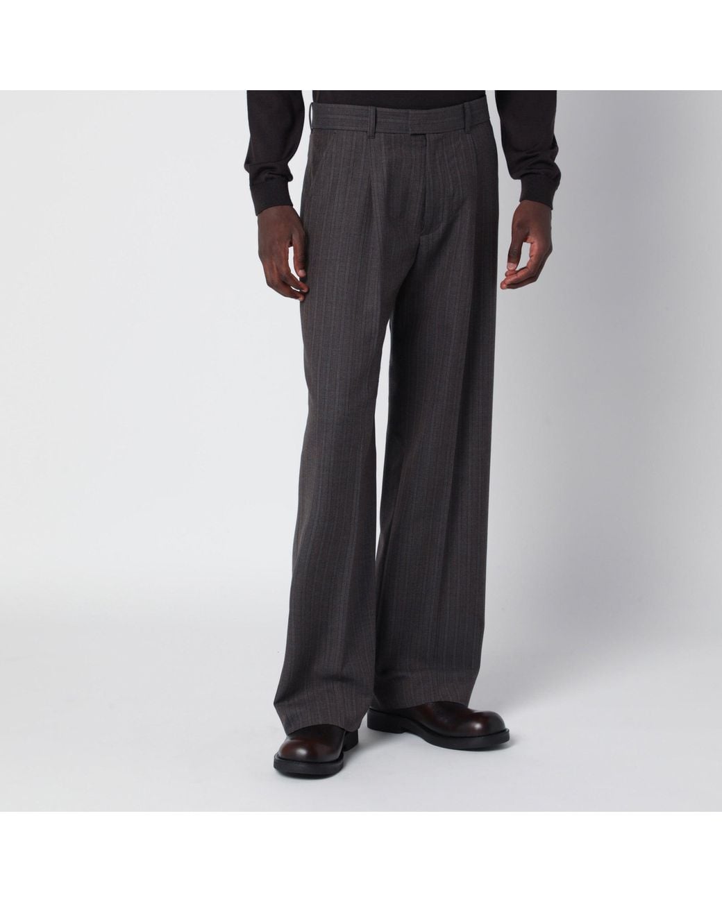Our Legacy Gray Striped Slack Pants for men