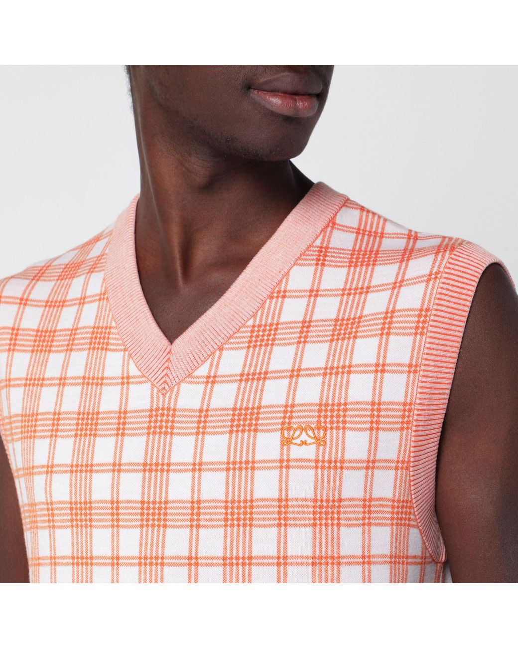 Loewe Pink And Checked Wool Vest for men