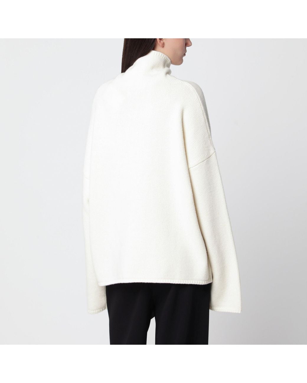Almada Label White Amie Cream Merino Wool And Cashmere Sweater