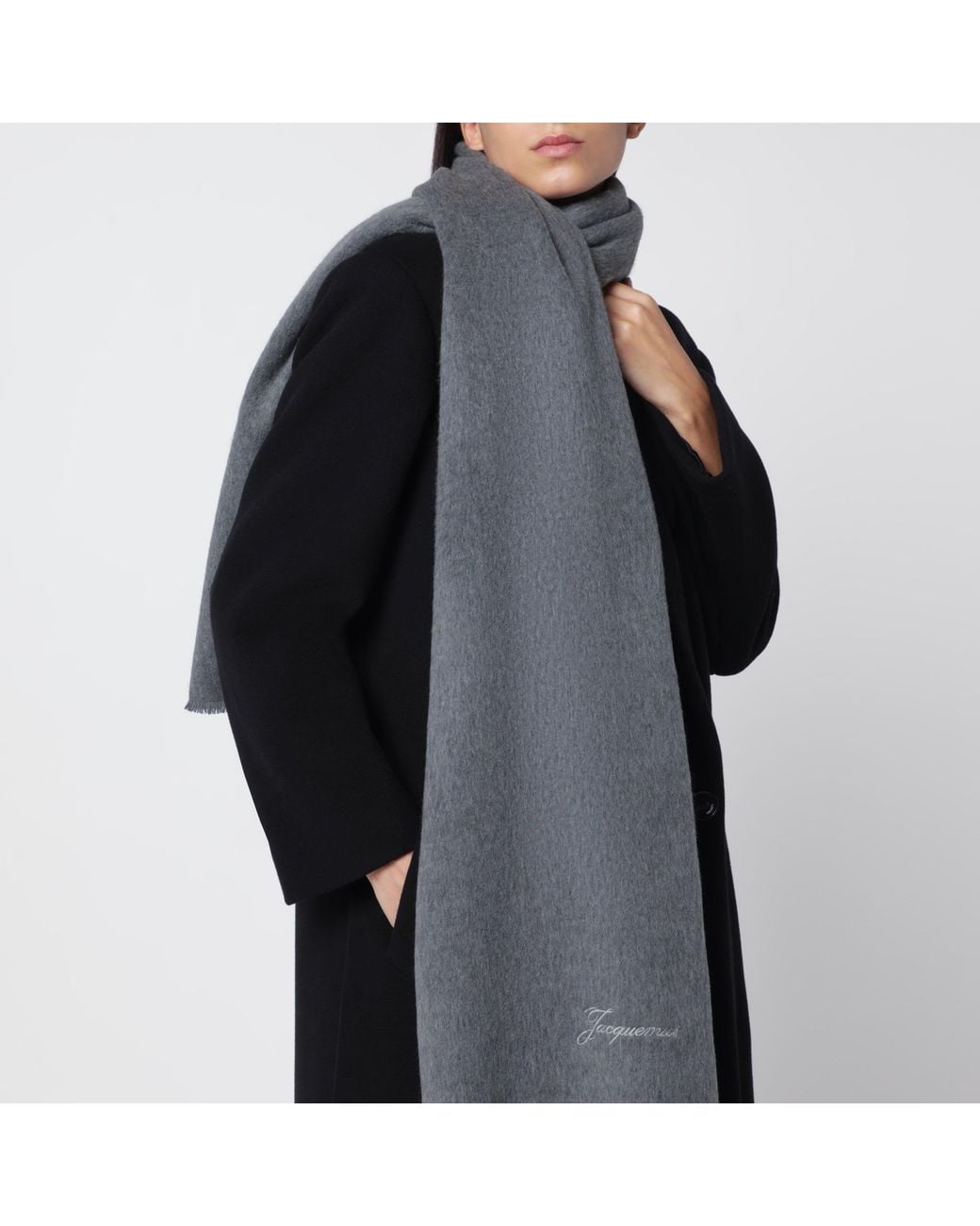 Jacquemus Gray Dark Wool And Cashmere Tailleur Scarf