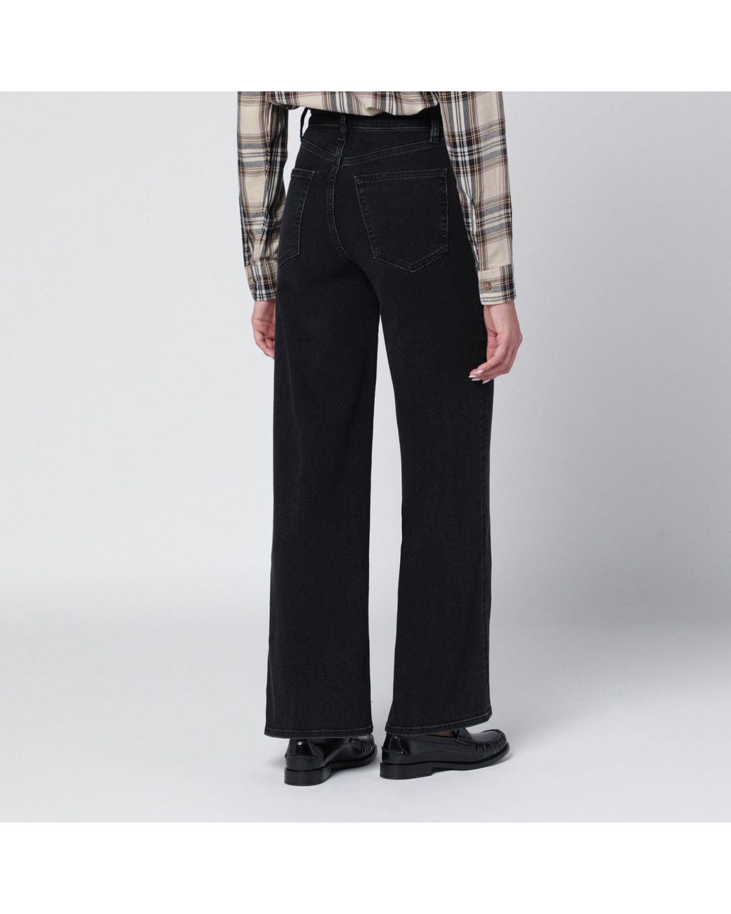 FRAME Black Le Slim Palazzo Trousers