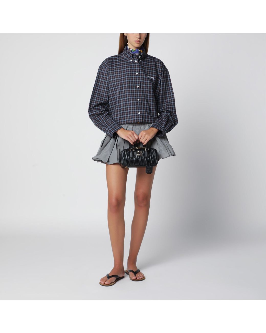 Miu Miu Blue Cocoa Tartan Shirt