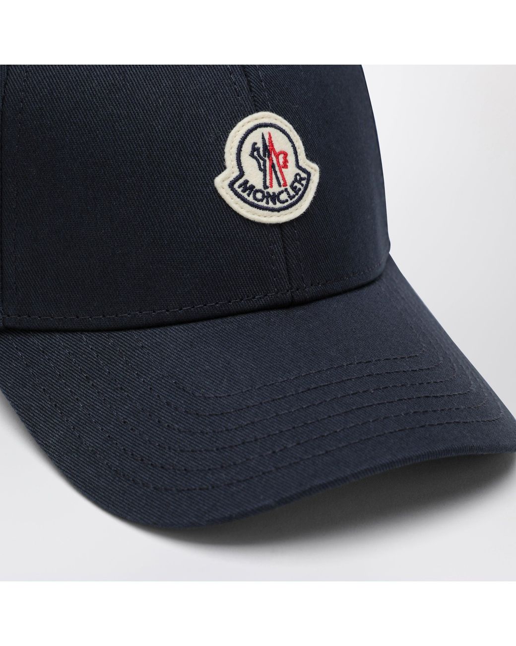 Moncler Blue Baseball Cap With Front Patch for men