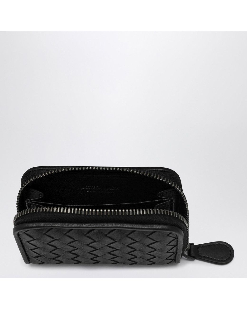 Bottega Veneta Black Small Intrecciato Zip-Around Wallet