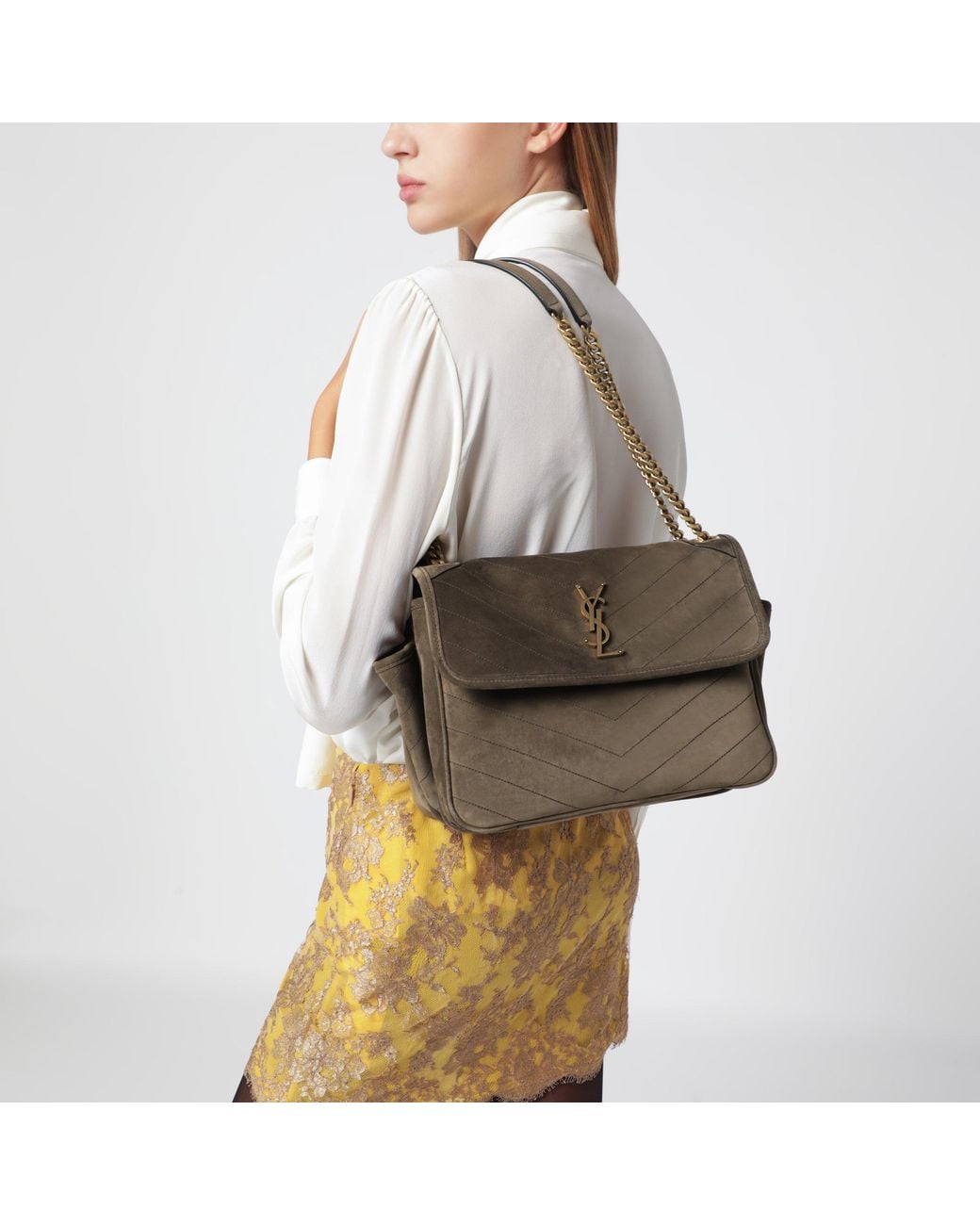 Saint Laurent Green Niki Tripouch Light Musk Bag