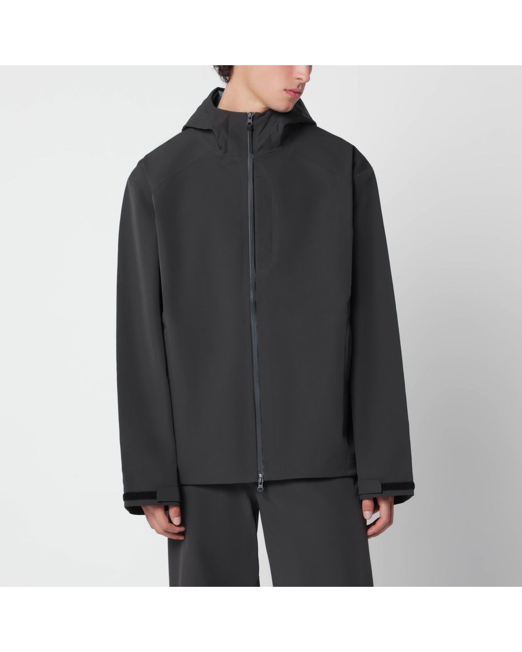 Hiking Patrol Black Charcoal Hooded Jacket for men
