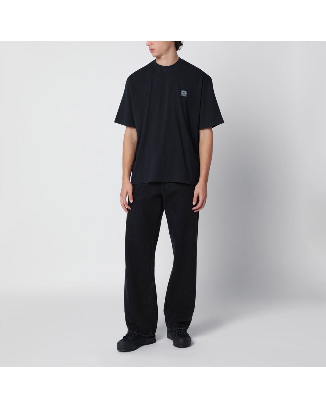 Stone Island Black Short-Sleeved T-Shirt for men