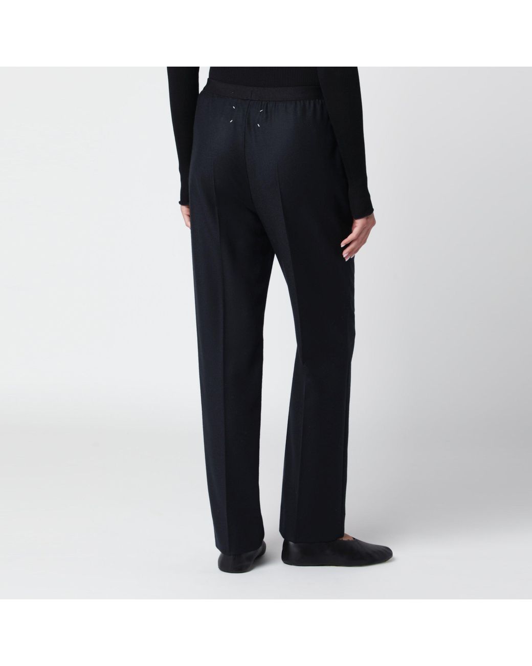 Maison Margiela Black Straight Virgin Wool Trousers