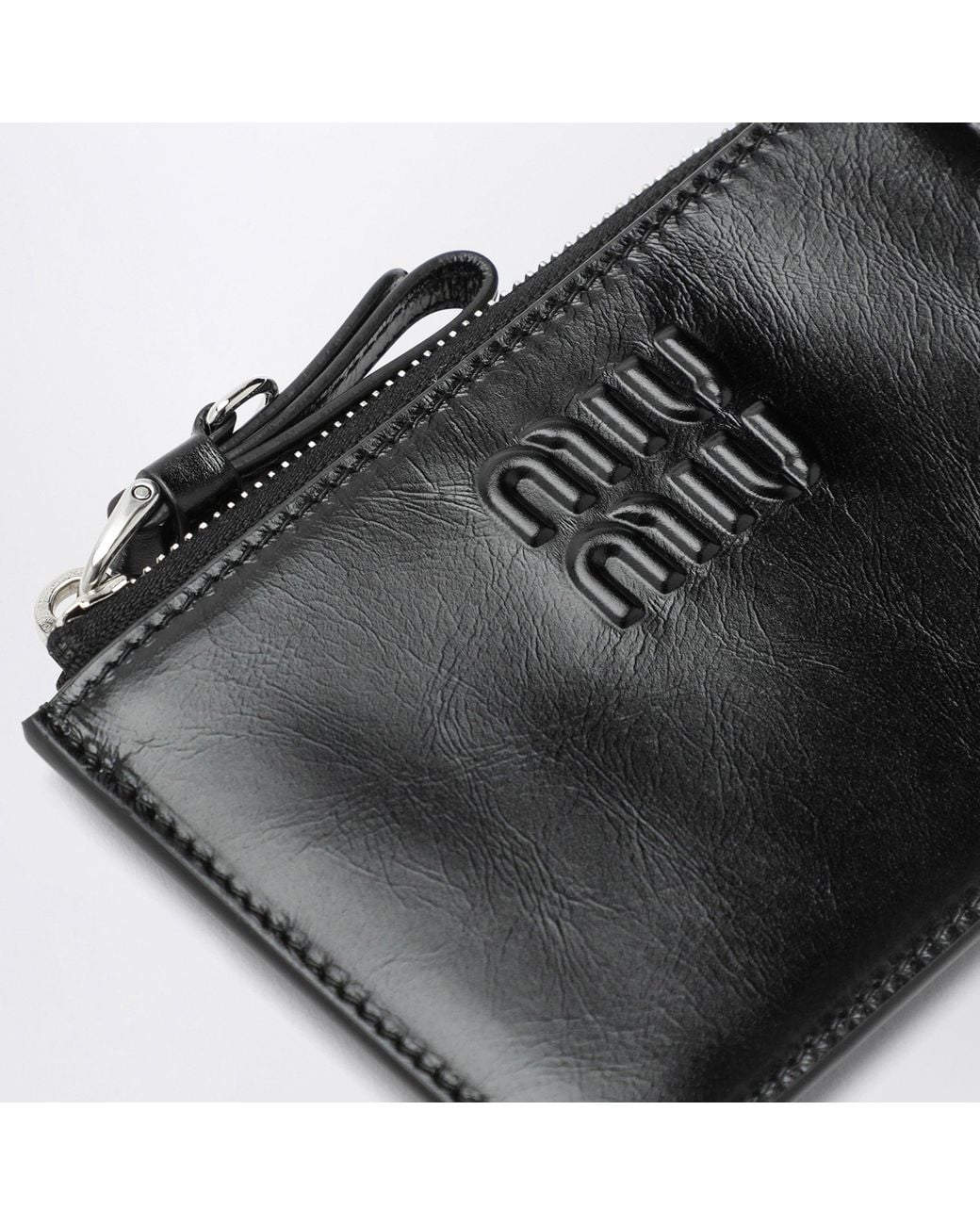 Miu Miu Black Zip Card Holder