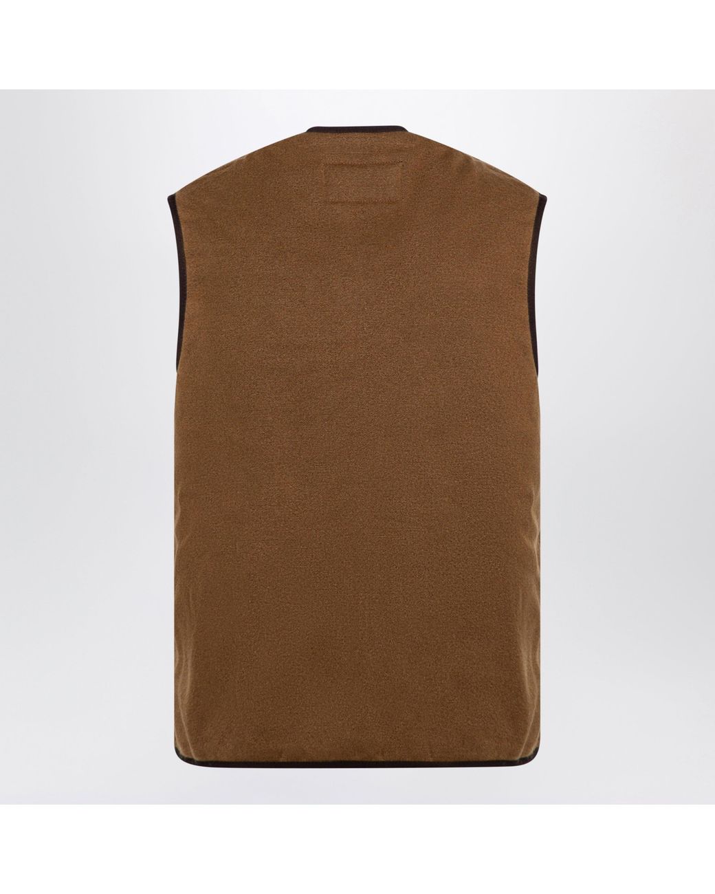 Barbour Brown Zip-Up Fleece Vest for men