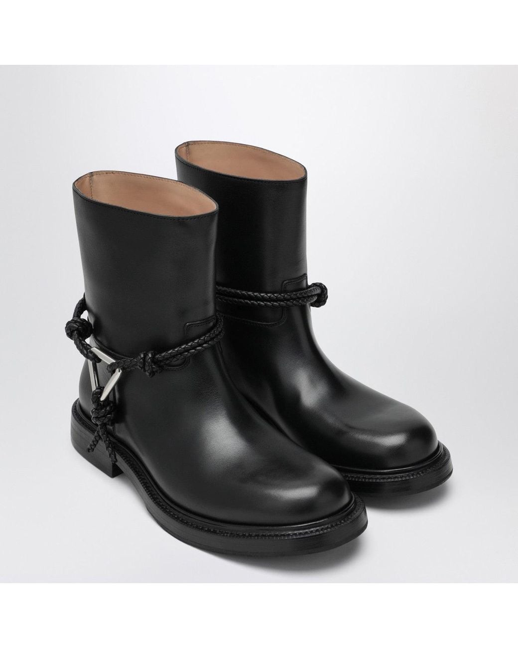 Bottega Veneta Black James Leather Ankle Boots