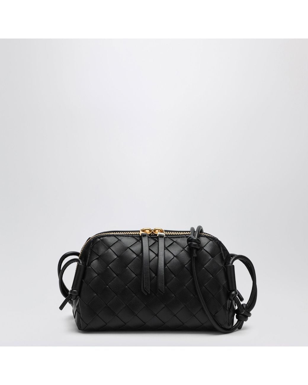 Bottega Veneta Black Plaited Concert Clutch Bag