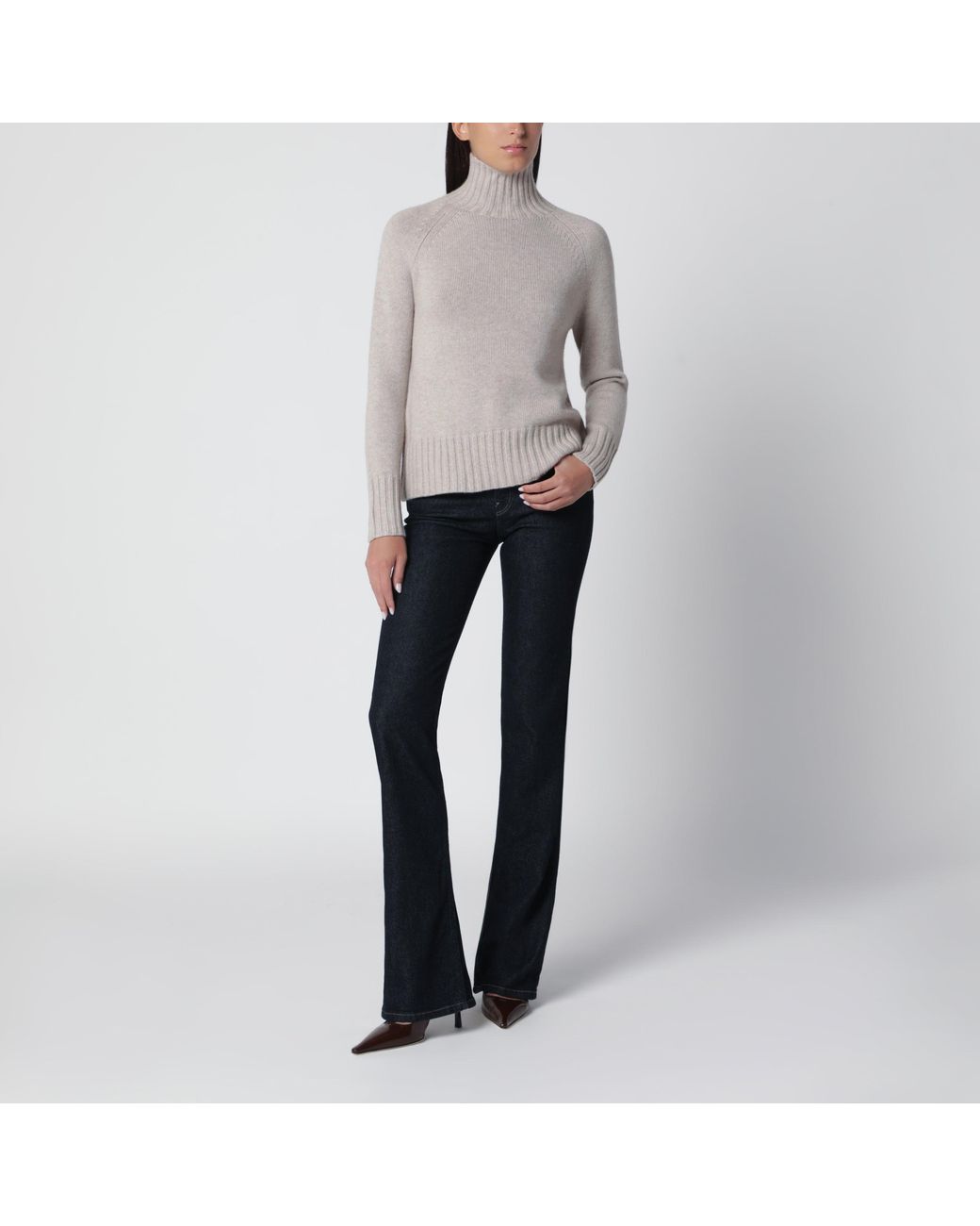 Max Mara Gray Turtleneck Sweater