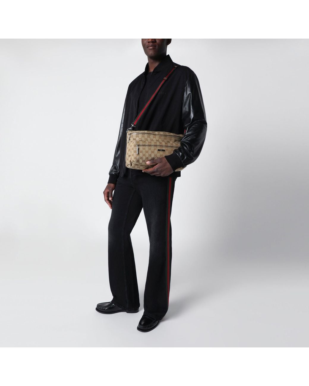 Gucci Metallic Tag Medium Gg Canvas Crossbody Bag for men