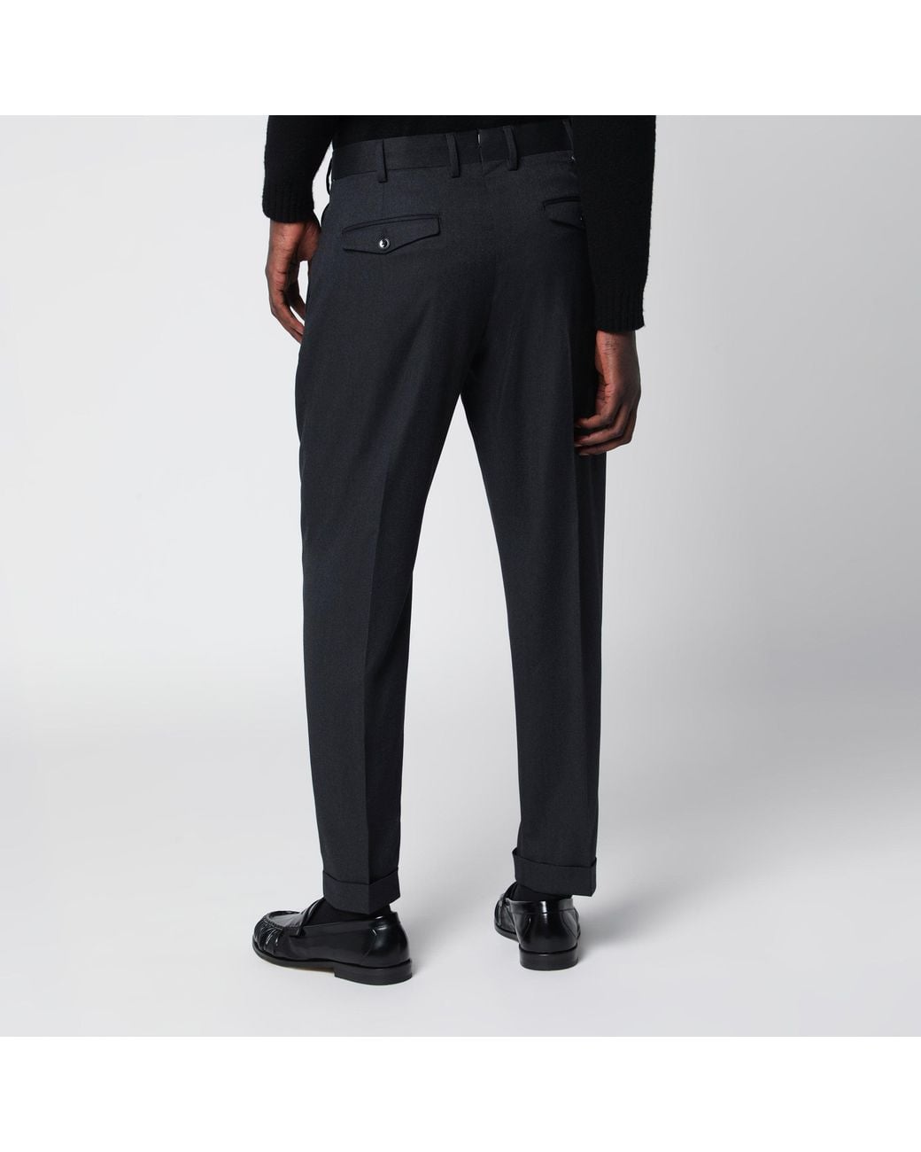 PT Torino Black Lead Rebel Trousers for men