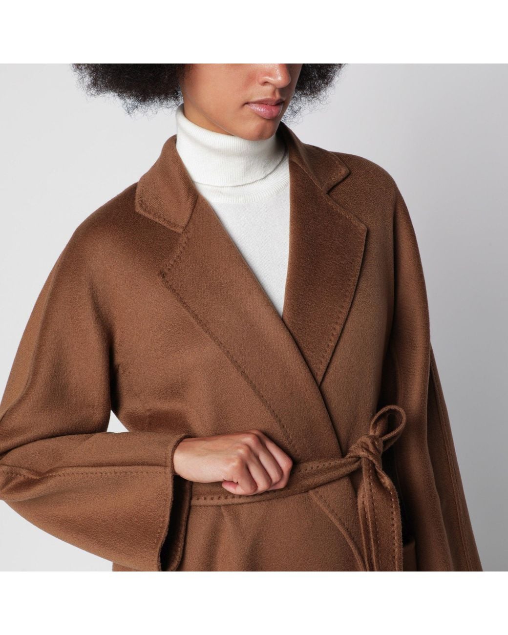 Max Mara Long Cammello Scuro Cashmere Coat in Brown | Lyst UK