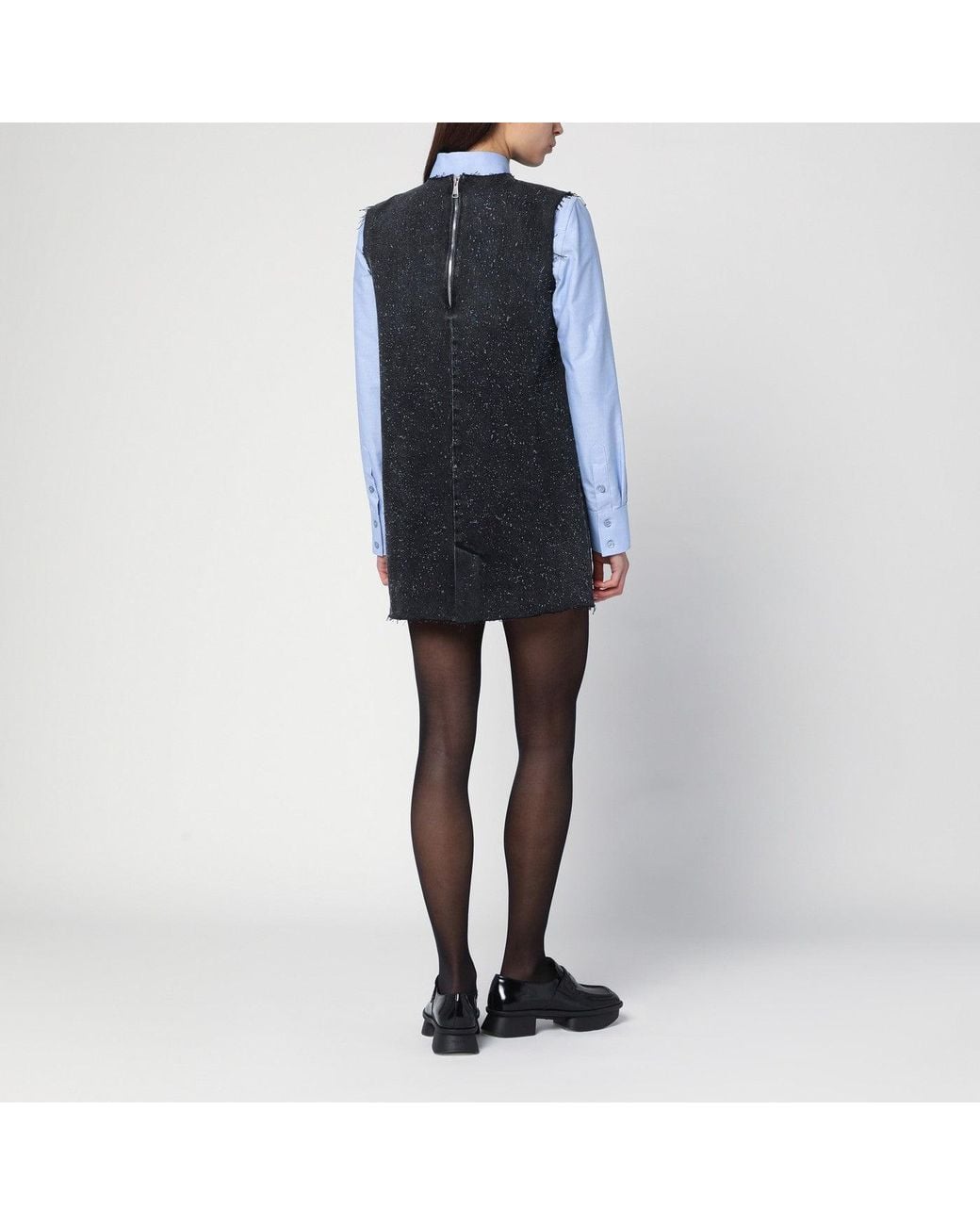 NAMACHEKO Blue Dark Grey Mini Dress In Denim