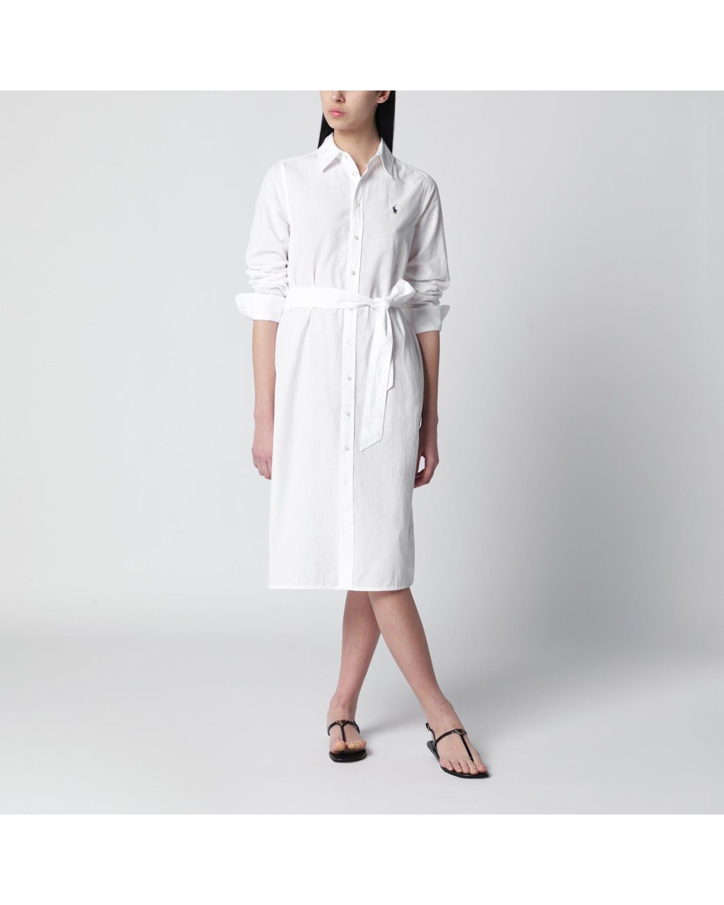 Polo Ralph Lauren White Cotton Shirt Dress