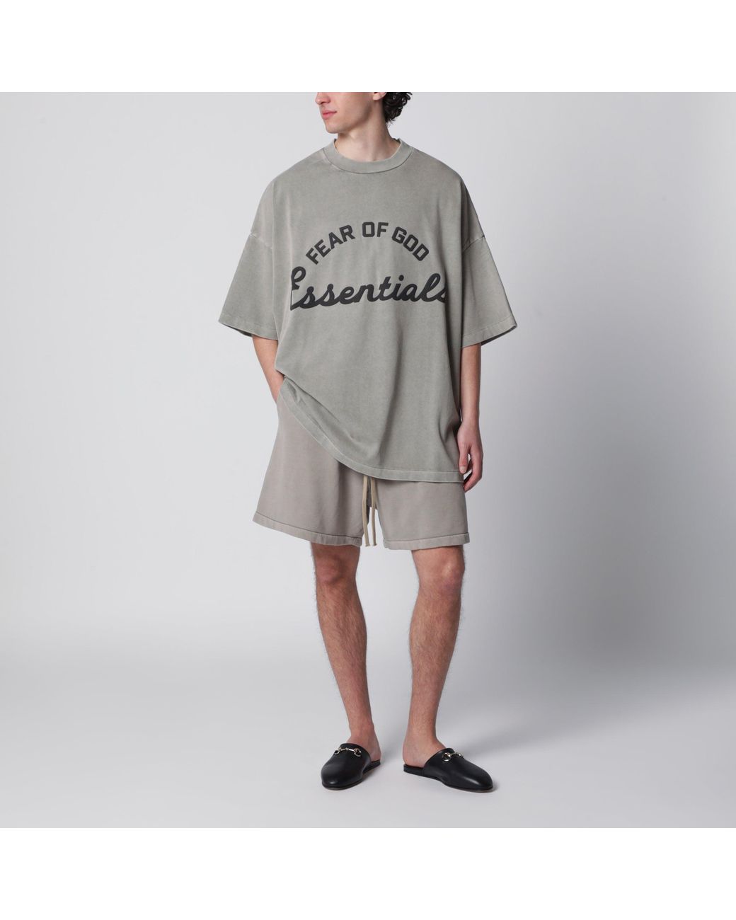 Fear Of God Gray Training 90S Faded Cotton Jersey T-Shirt for men